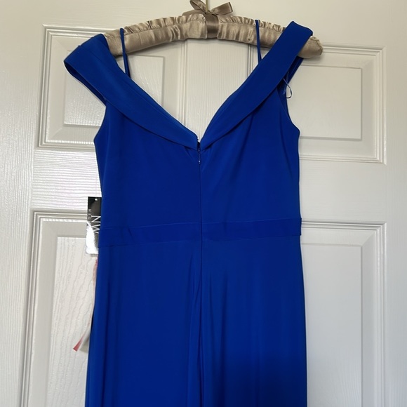 Royal Blue Bardot Off The Shoulder Evening Gown 8P NWT - Picture 5 of 8